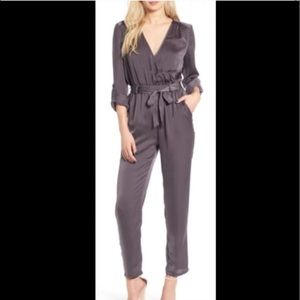 Satin grey jumpsuit
